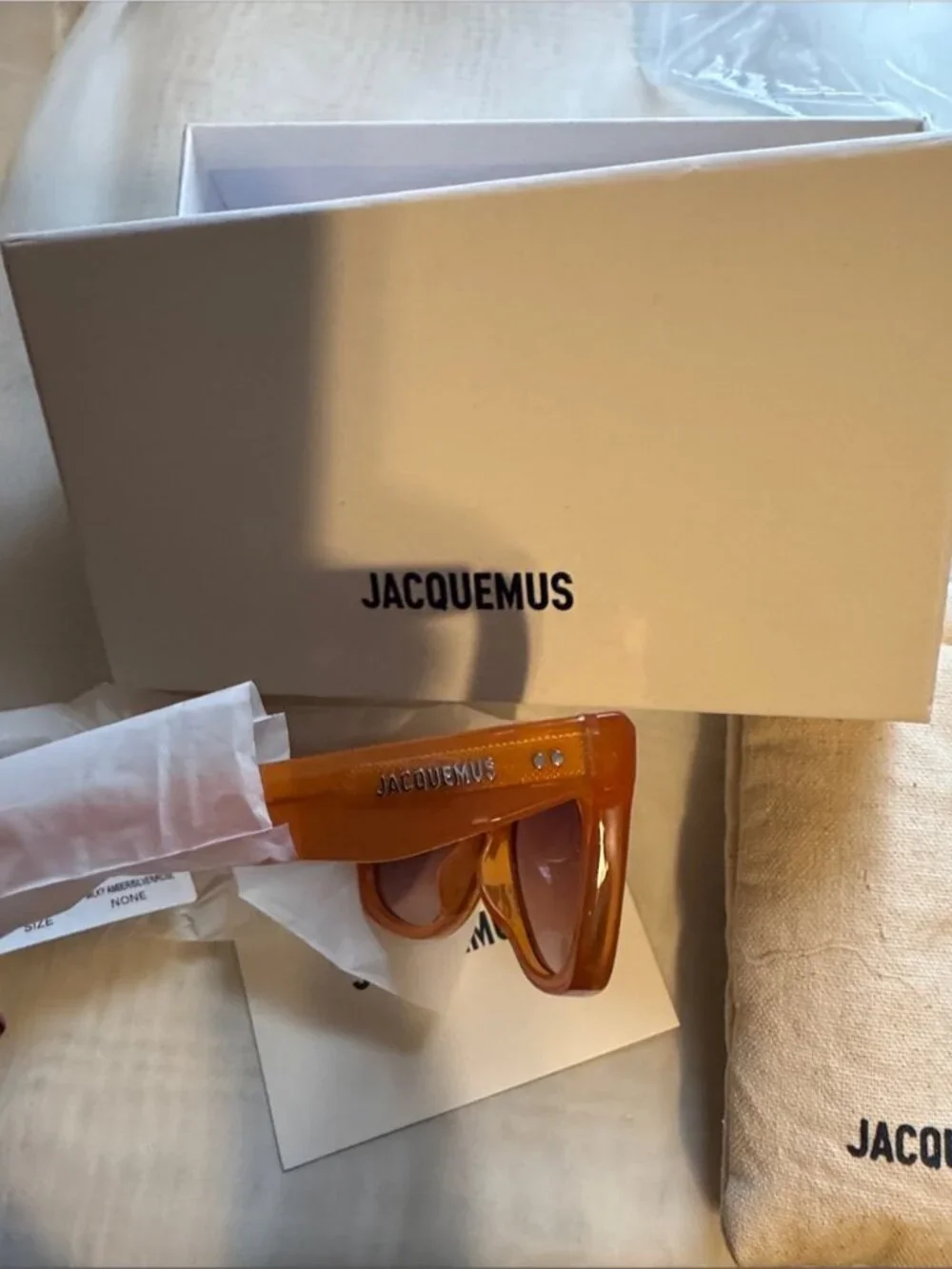 Jacquemus Translucent Orange Cat-Eye Sunglasses